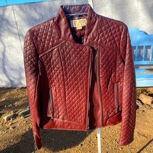 Michael Michael Kors burgundy leather jacket, never worn